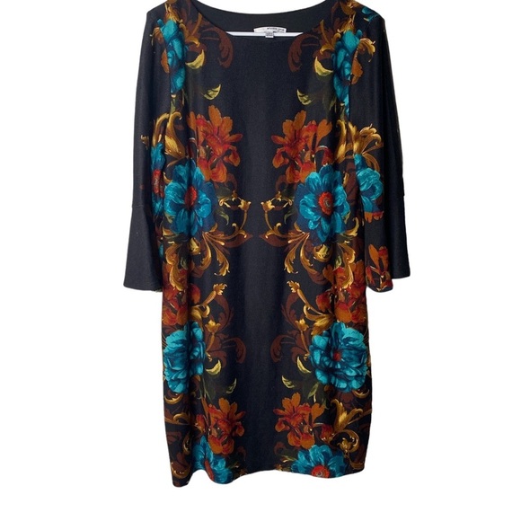 Studio One Bell Sleeve Fall Shift Dress - Picture 2 of 8
